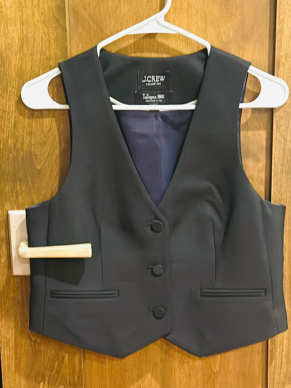 J.CREW COLLECTION BLACK WOOL VEST MEDIUM NWOT